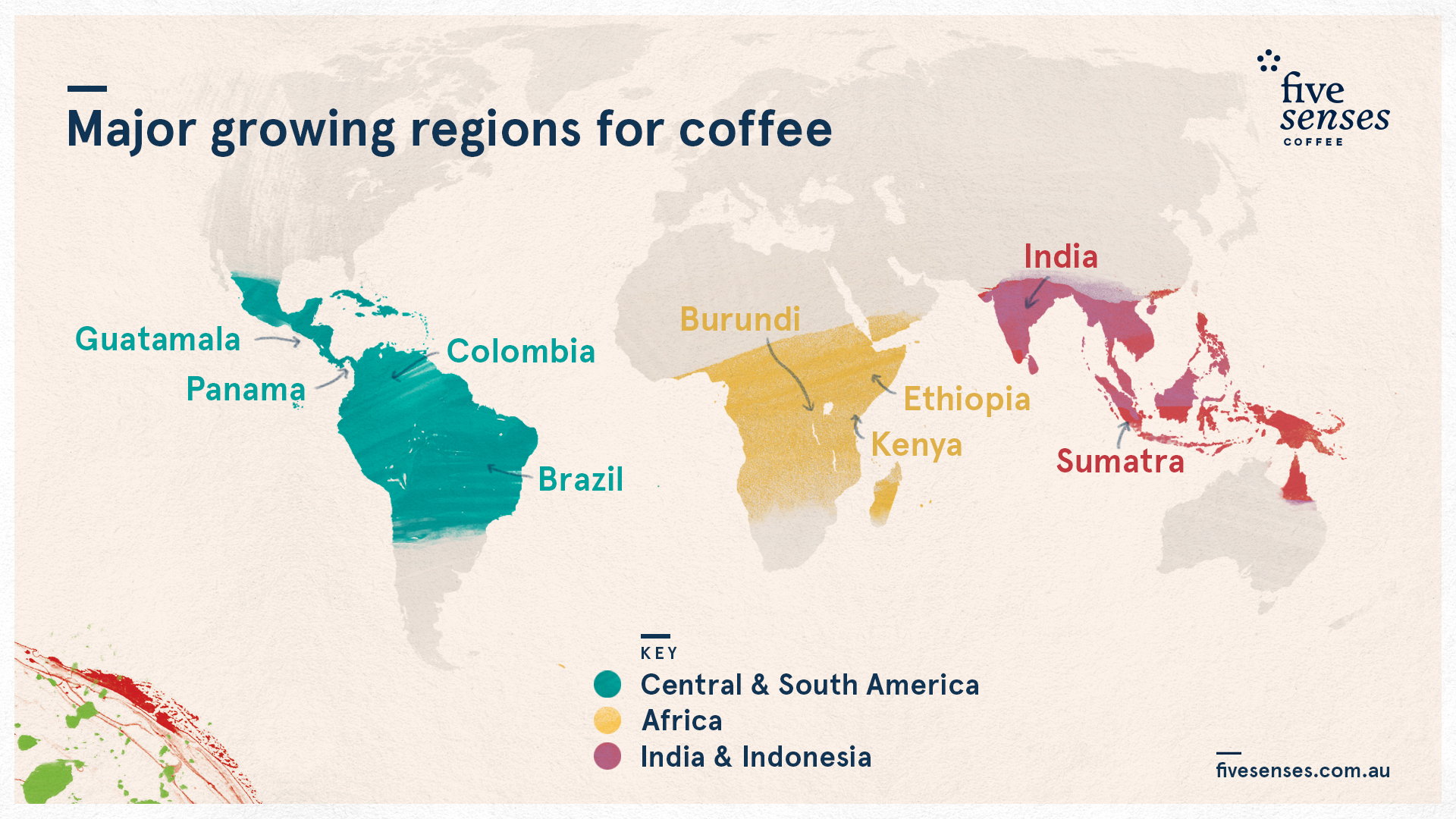 growing regions coffee map